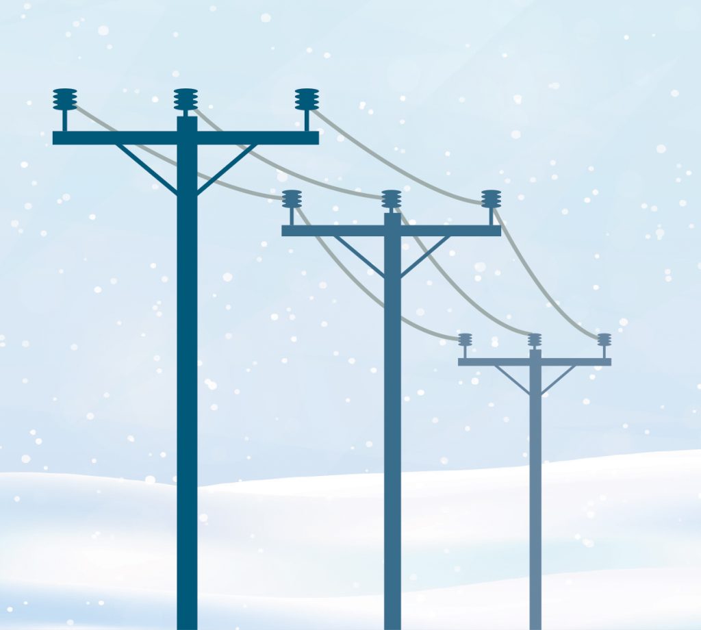 Power Lines in winter illustration
