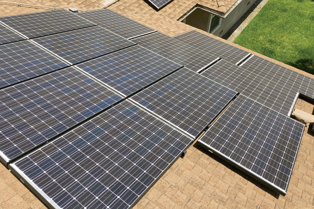 Solar panels on a house