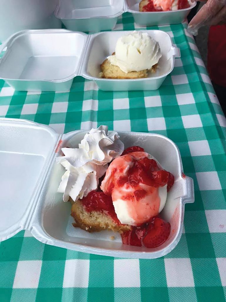 Strawberry shortcake at a festival