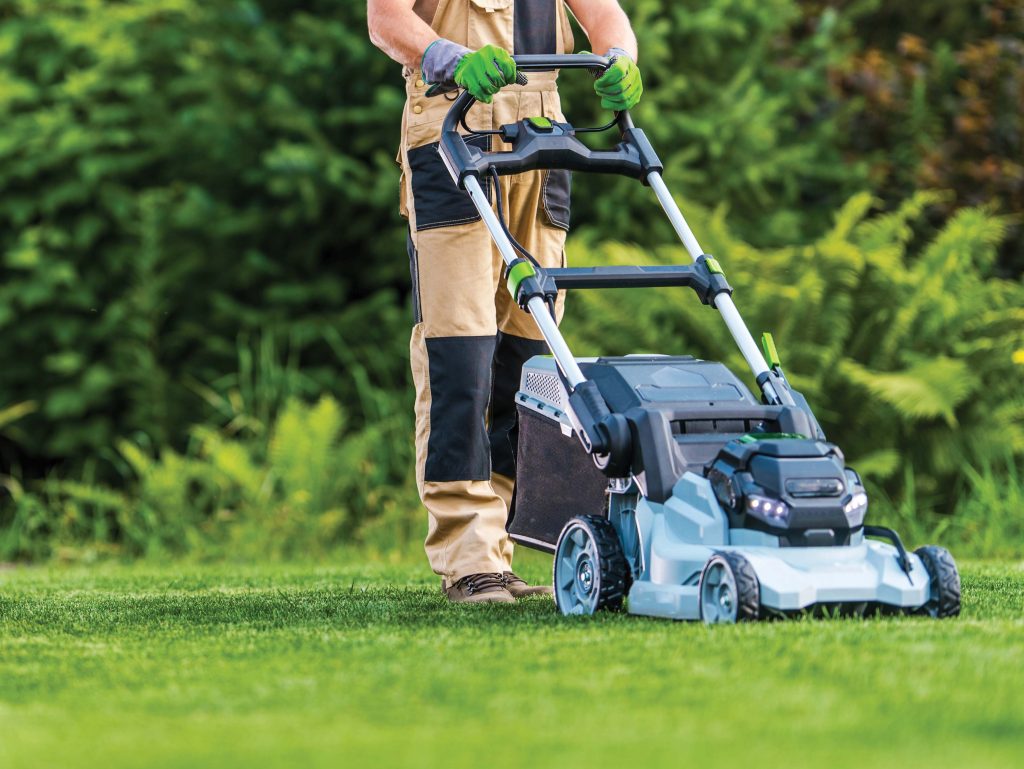 Mowing with an electric mower