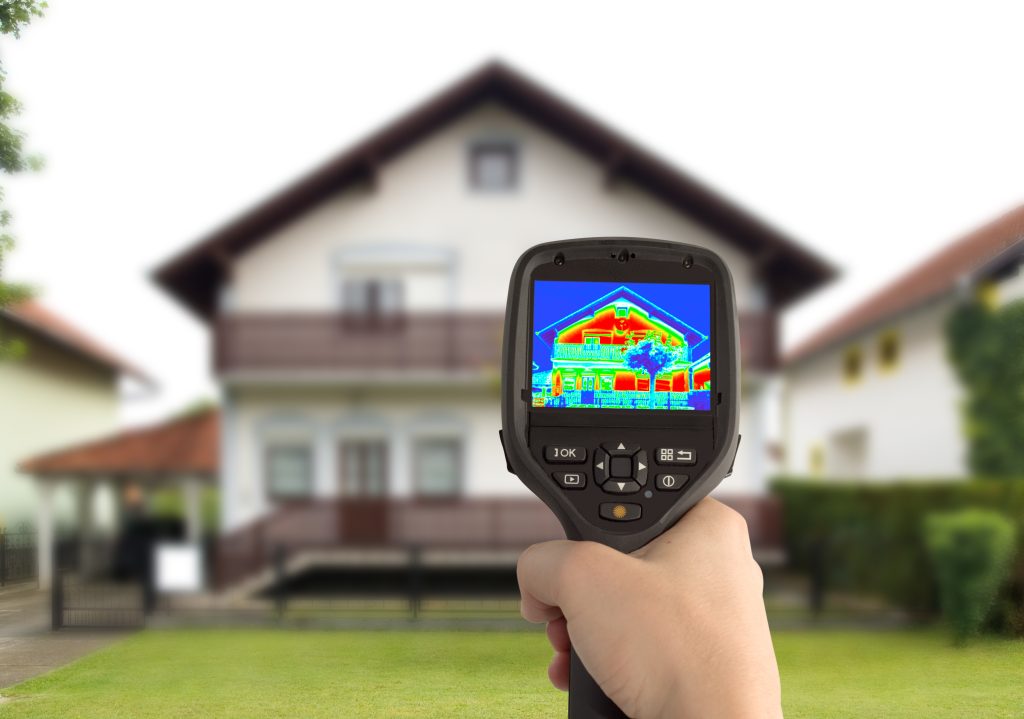 Infrared camera pointed at house