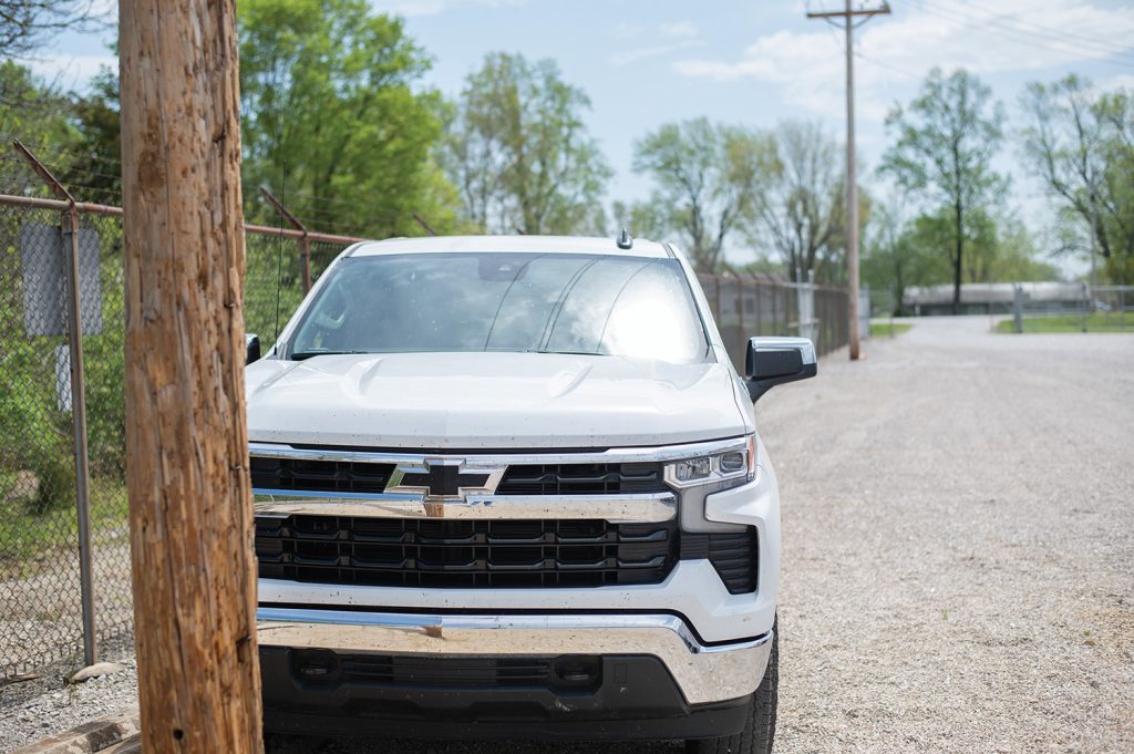 Truck at power pole