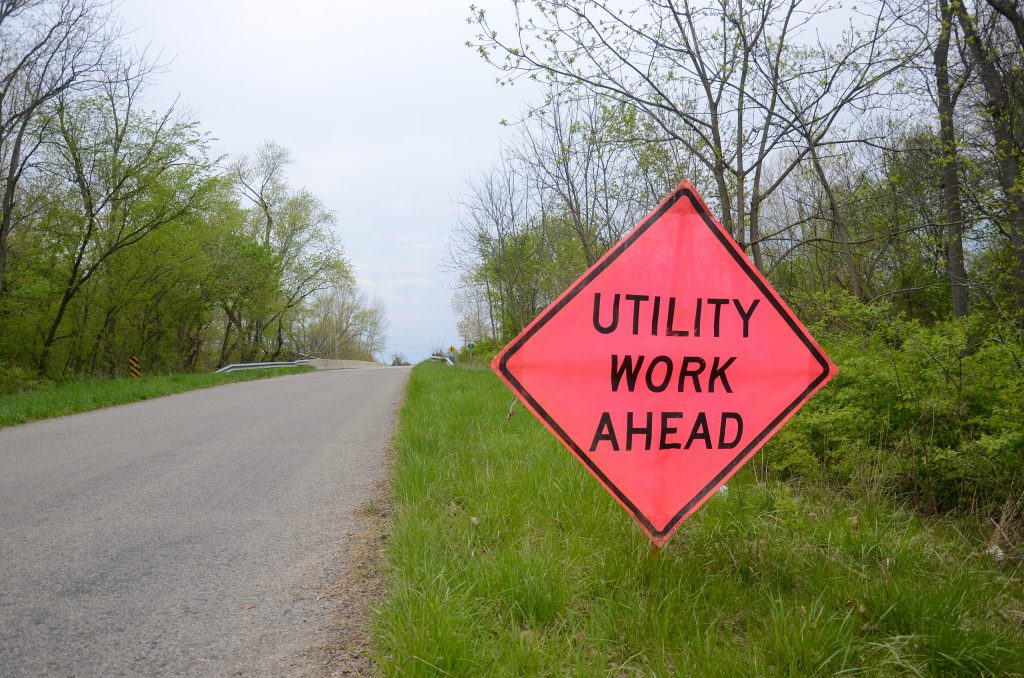 Utility Work Sign