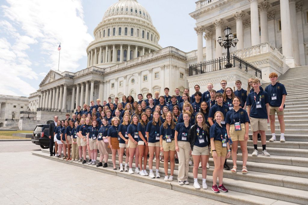 Indiana Youth Tour delegation at Capitol Hill 2023