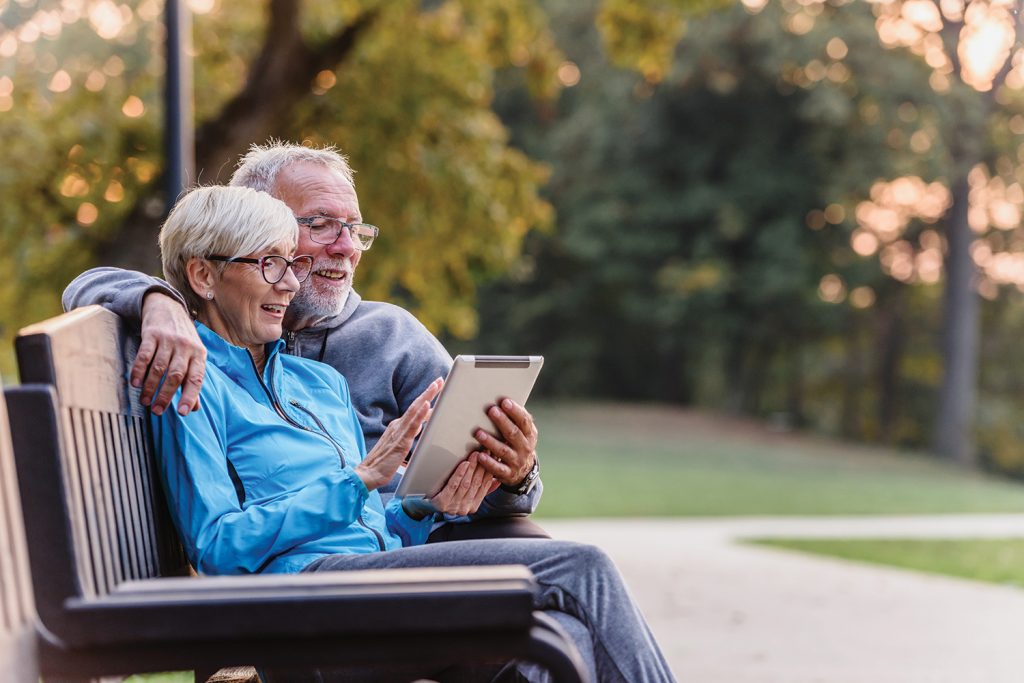 Older couple on tablet