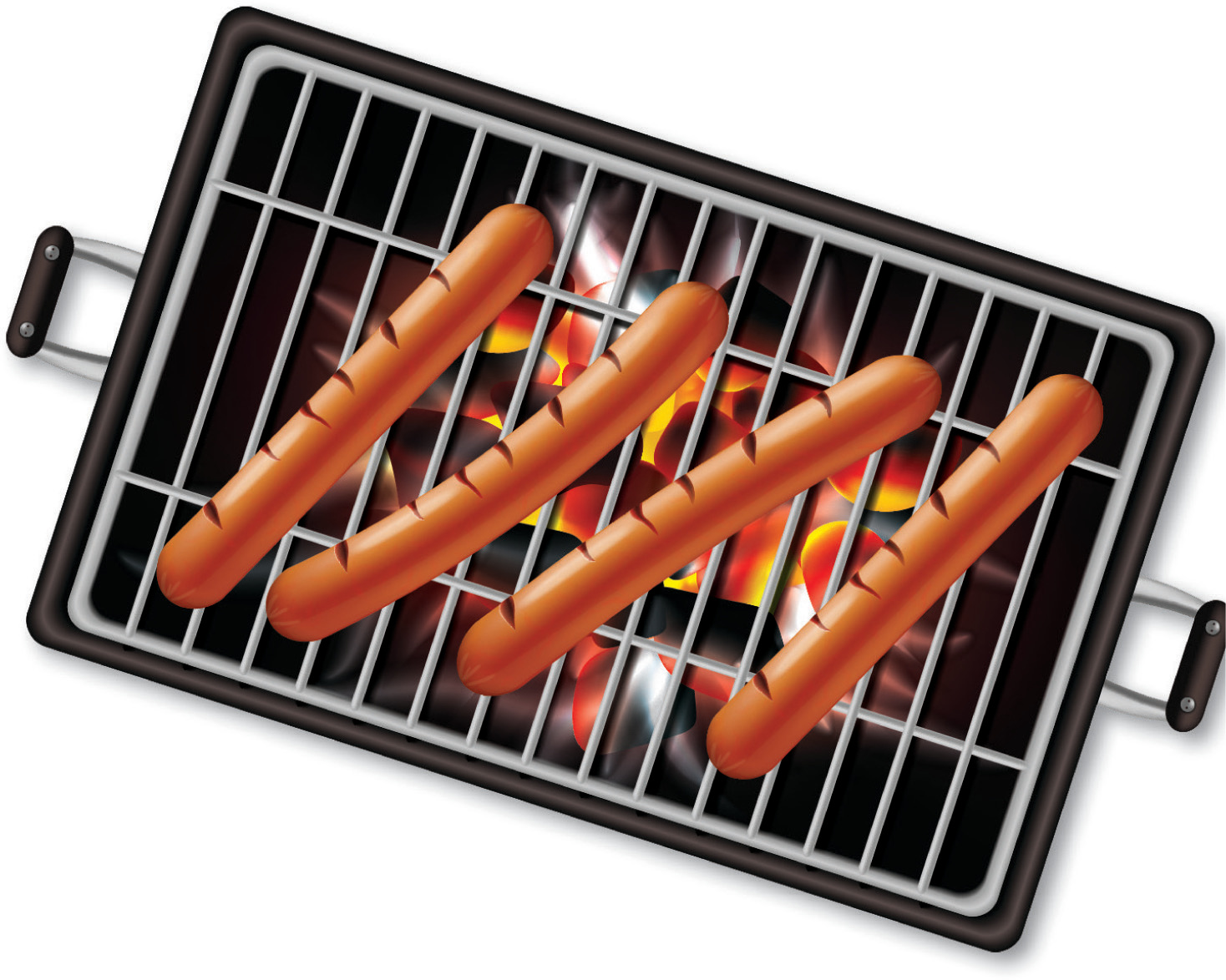 Hot dogs on grill