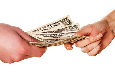 People exchanging money