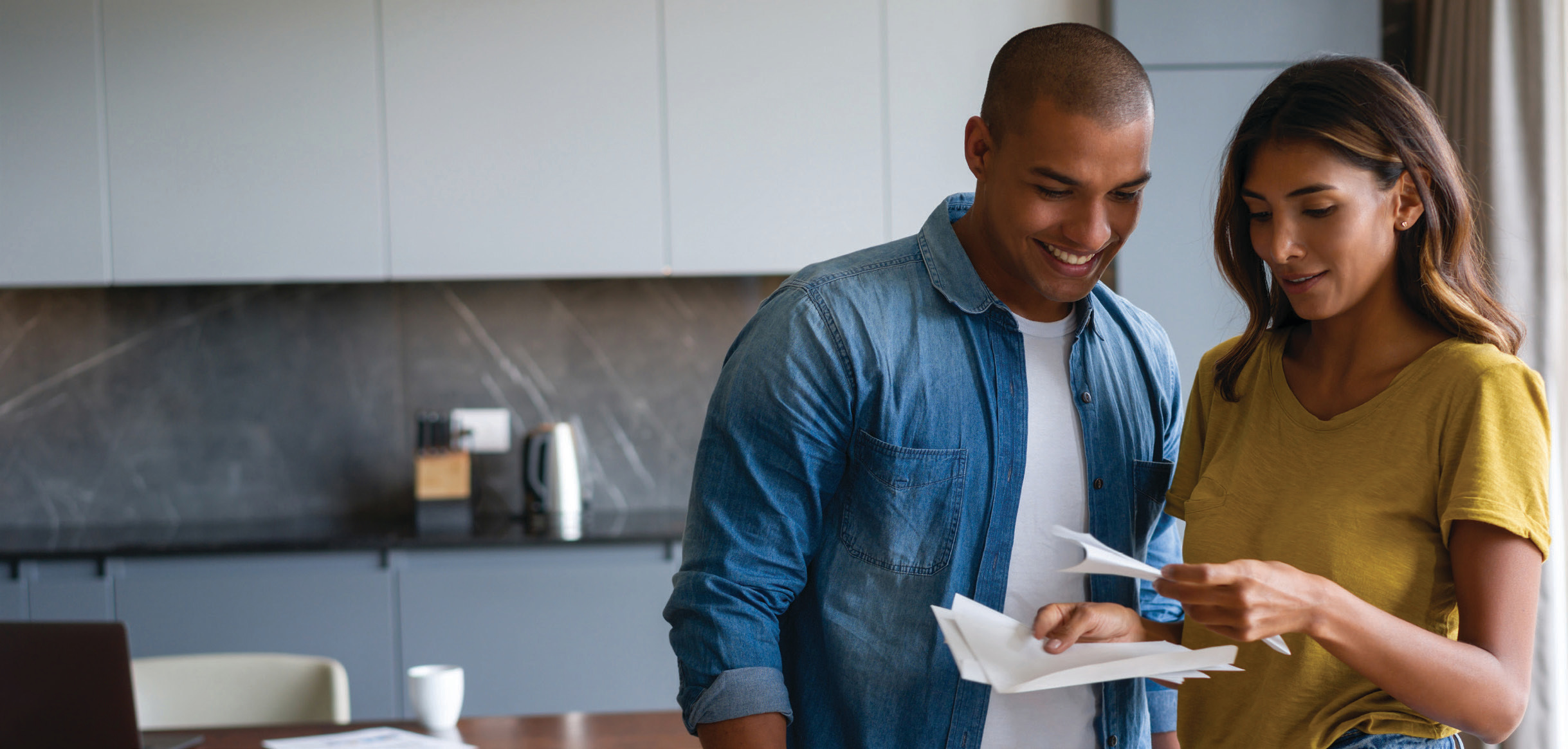 Couple looking at paperwork