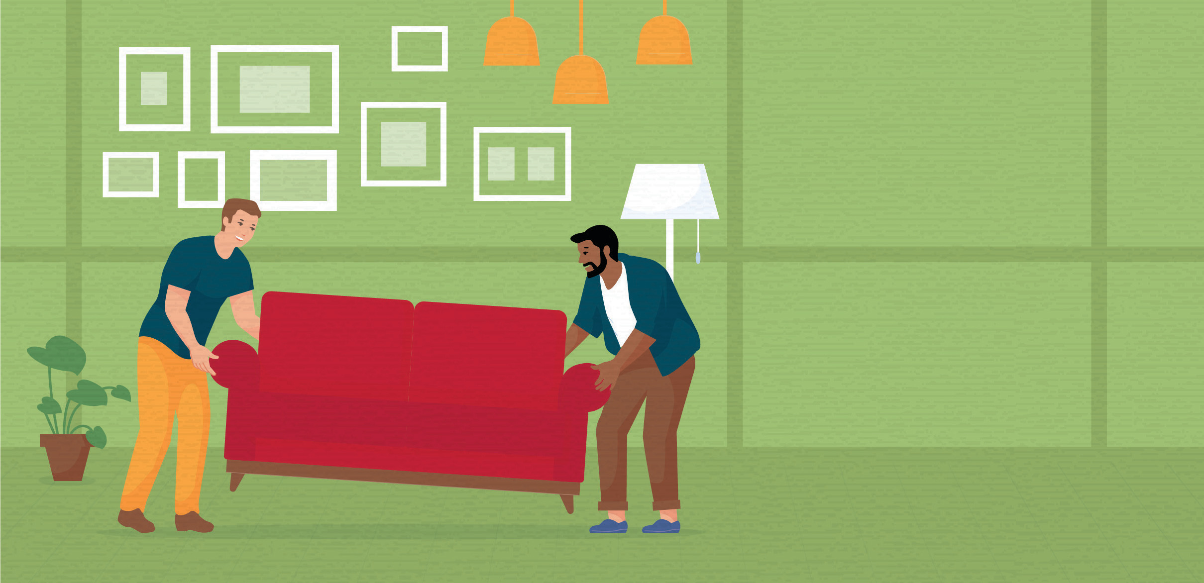 Moving furniture illustration