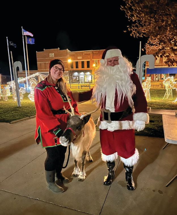 Santa and reindeer