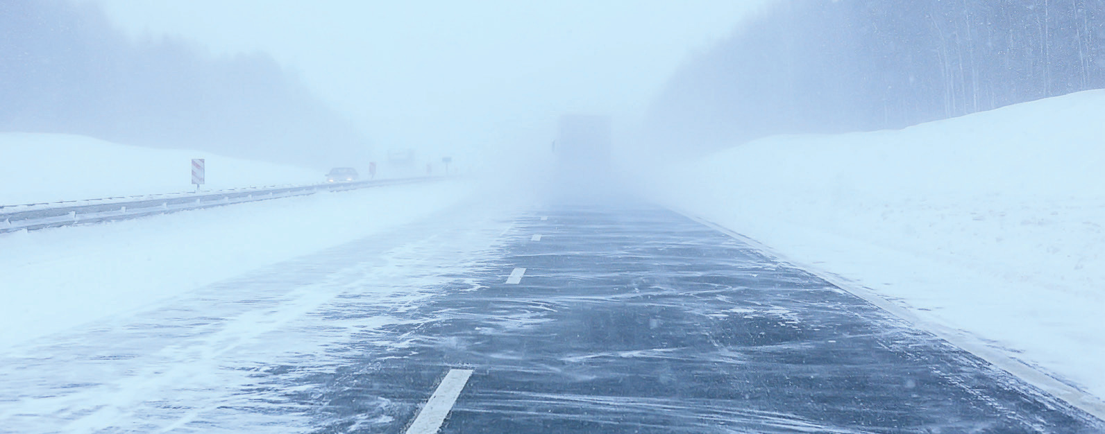 Winter driving scene