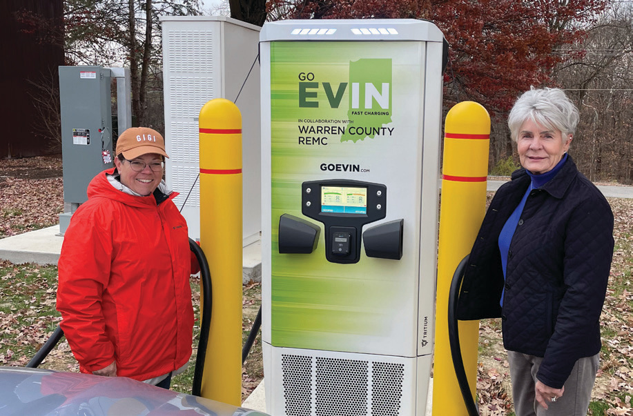 Joan Soller, WVPA, and Bonnie Wright, Beef House, with EV charger.