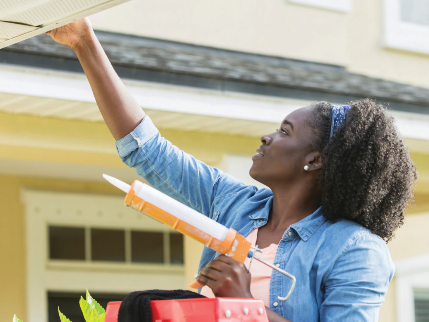 Woman tackling a home improvement project