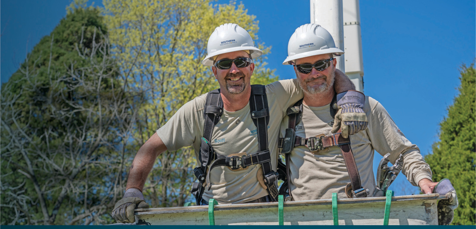 Southern Indiana Power Linemen Scott Peter and James Applegate.