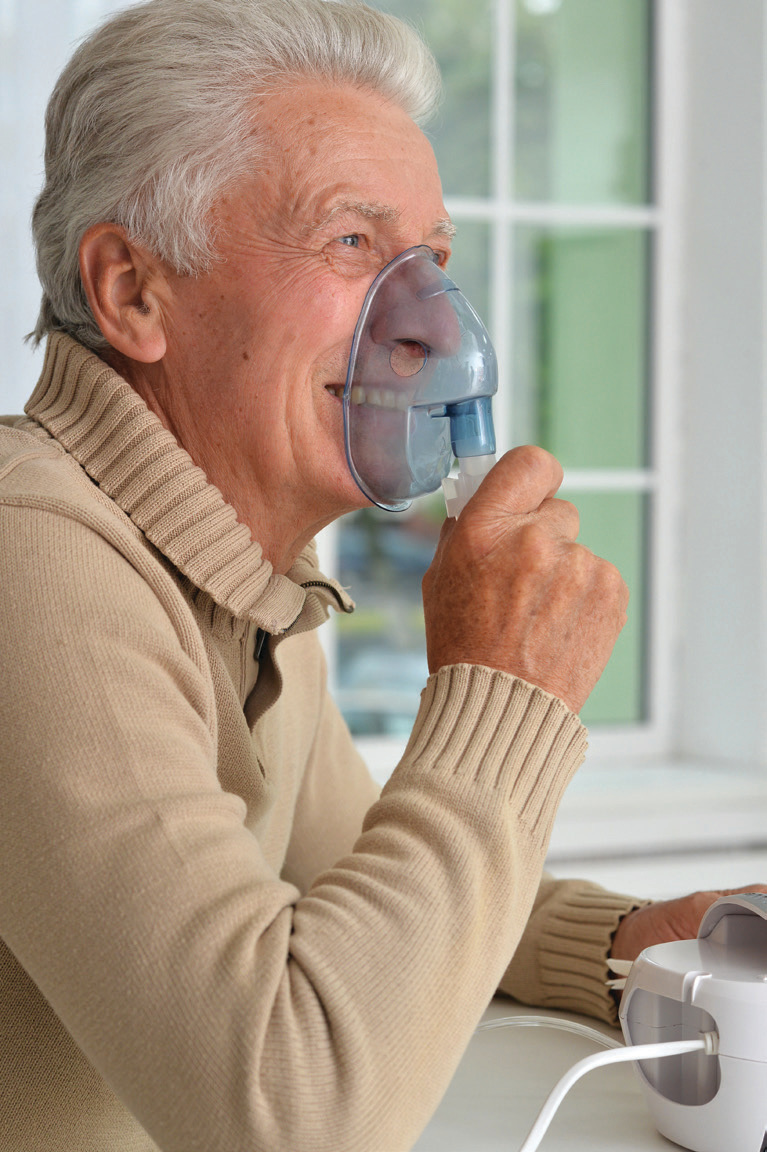Man with oxygen mask