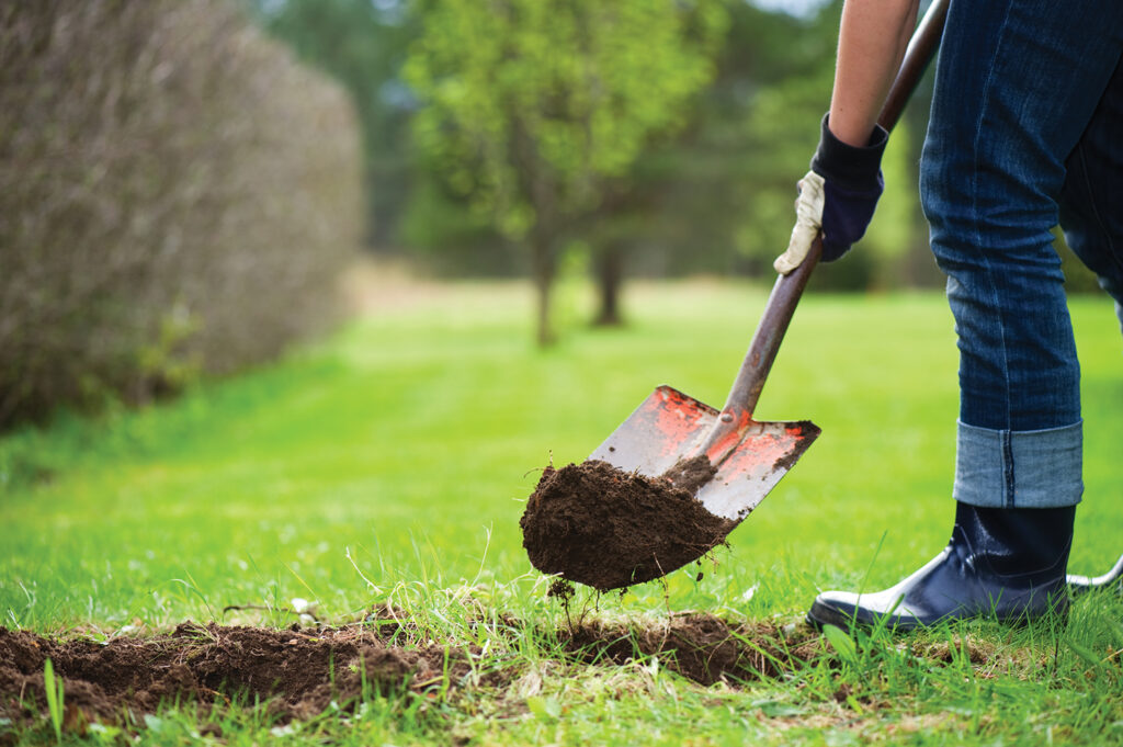 Man digging with a shovel