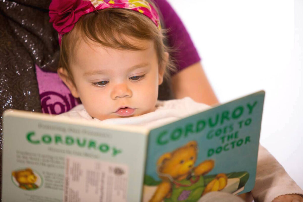 Child reading a book