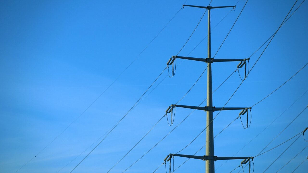 Power transmission pole and lines