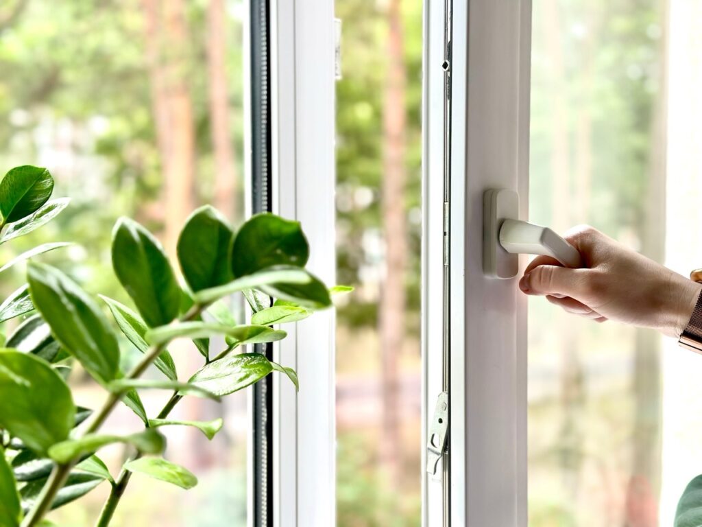 Person opening door