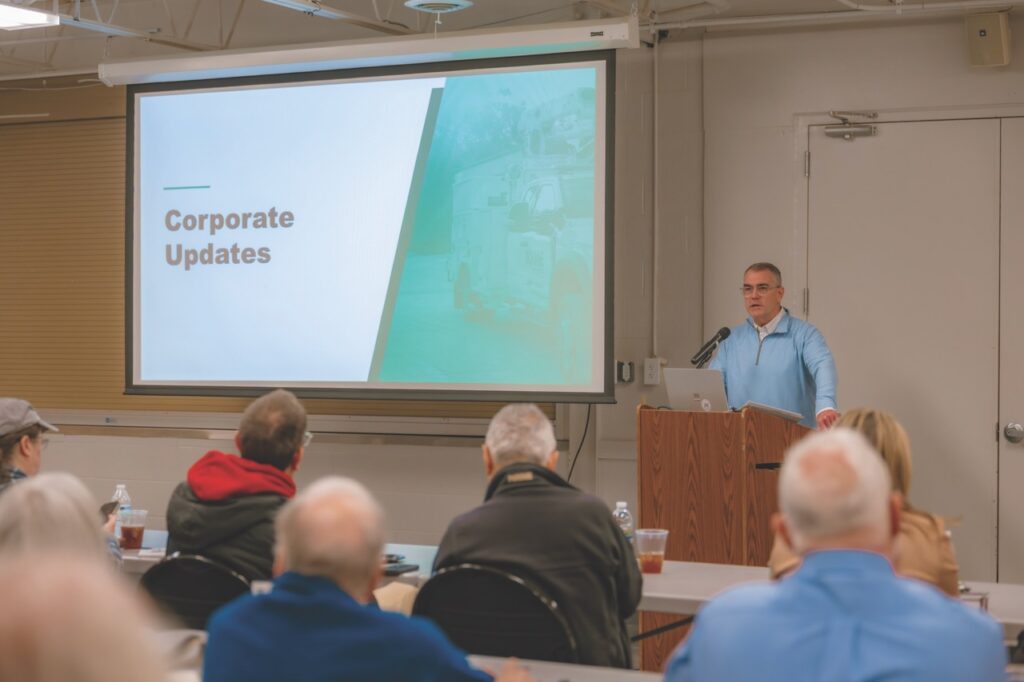 President & CEO Bill Conley provides corporate updates at the Boone Power Member Ambassadors of the Cooperative event in March.
