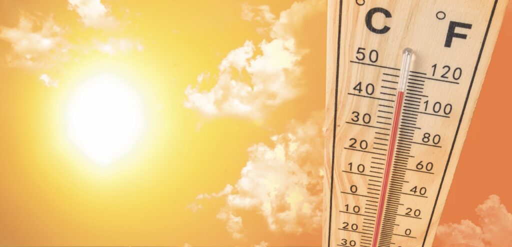 Thermometer in sun