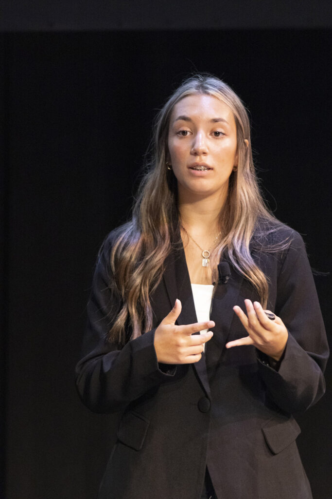 Leanna Rotondo pitched GripGuard Soccer Sox as a finalist in the 2025 competition.