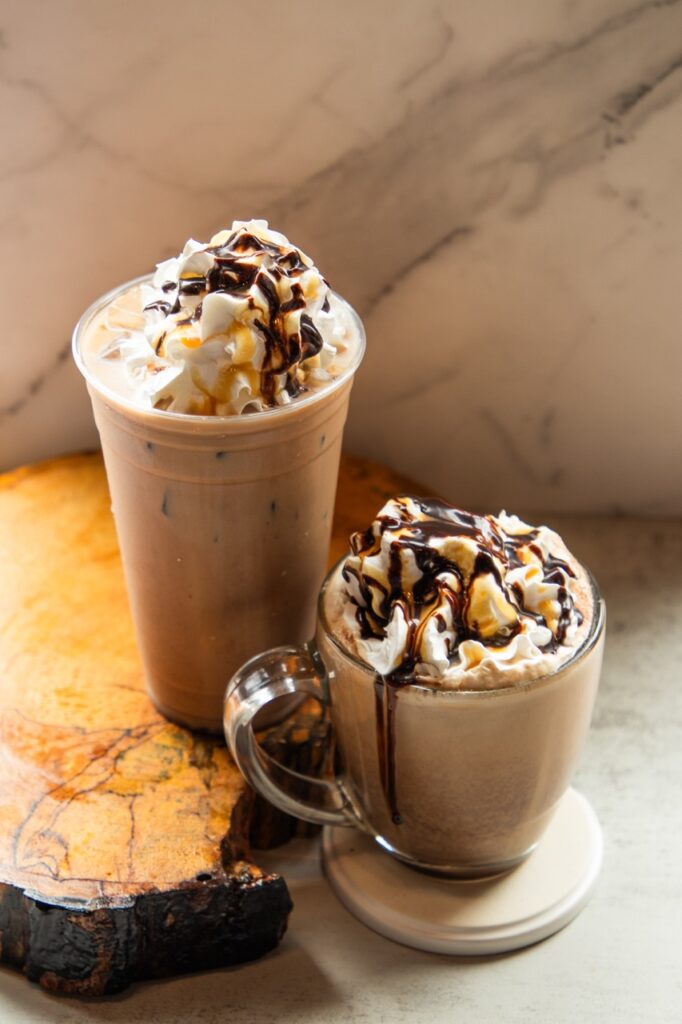 A mocha at The Filling Station Coffee Haus