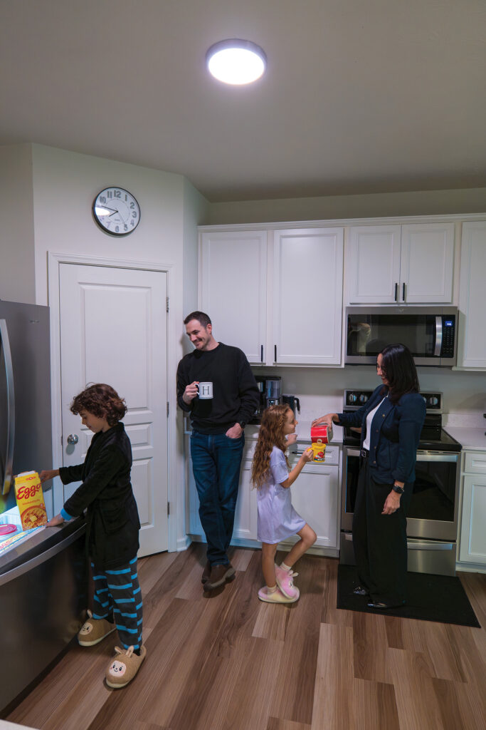 Family in kitchen
