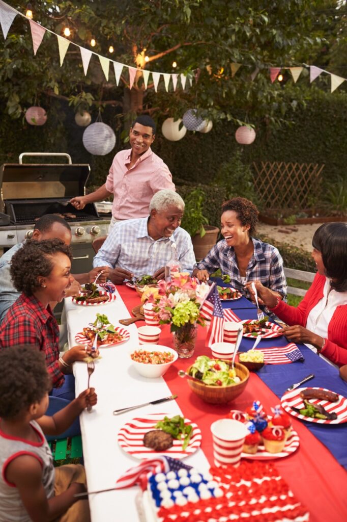 Family enjoying July 4th celebration