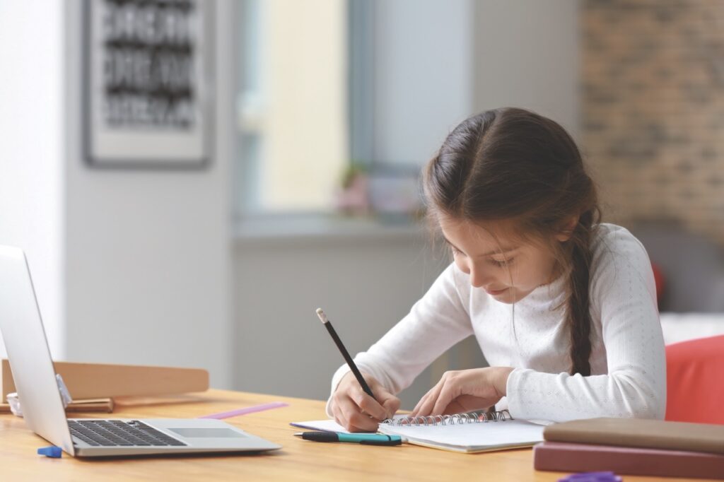 Student studying