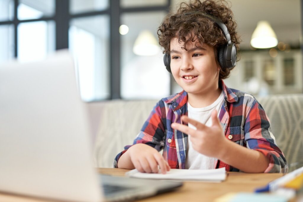 Kid studying