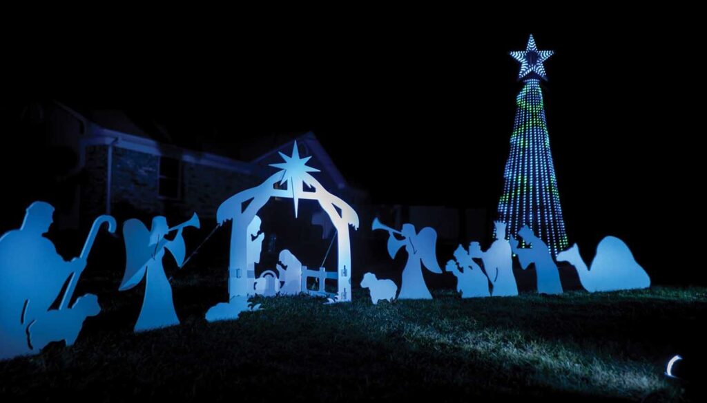 The Snead family brings Christmas cheer with a display of about 8,000 lights on and around their home every holiday season.