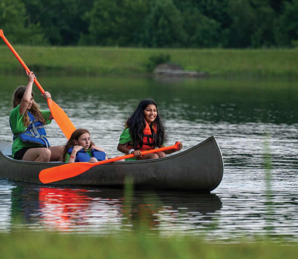 Sruthi Sathishkumar enjoyed canoeing during her visit to Camp Kilowatt, sponsored by Boone Power.