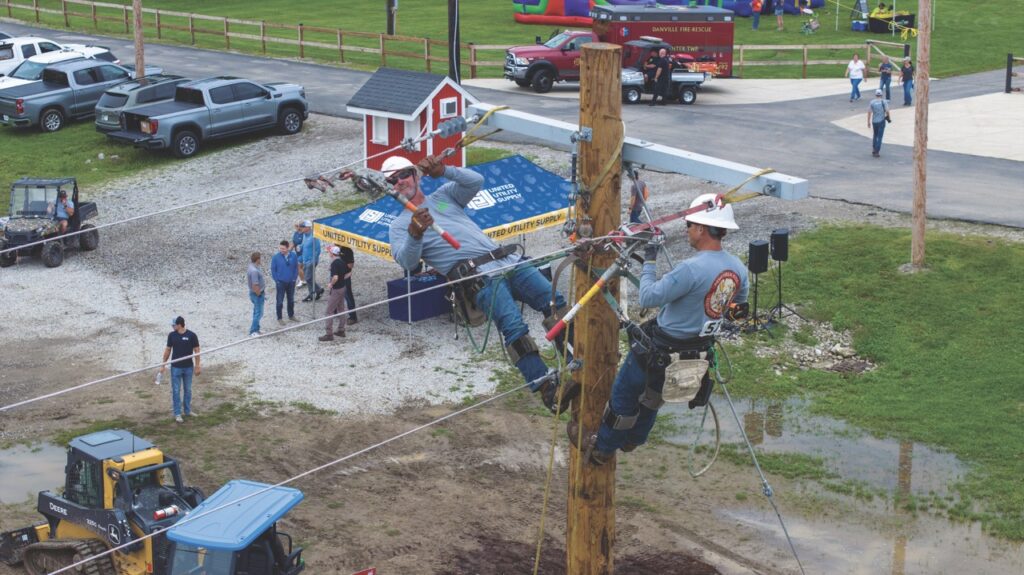 Lineman Rodeo champions (left to right): Jim Applegate, Travis Goffinet, Max Rickelman, and Clint Heeke